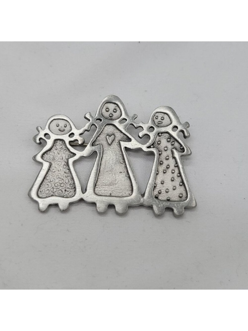 Vtg Three Sisters by Cynthia Webb Pewter Pin Brooch